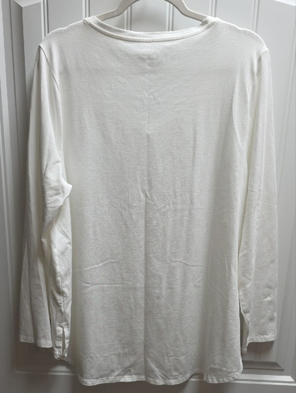 Soft Surroundings Cream V-Neck Long Sleeve Top 2X - Picture 3 of 4